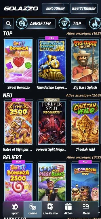 Golazzo Casino im mobilen Browser